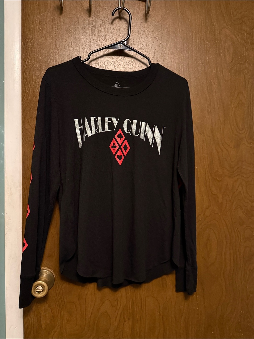 Harley Quinn Black Long-Sleeve Graphic Tee XL